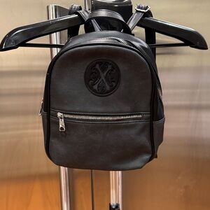 Black Faux Leather Backpack
